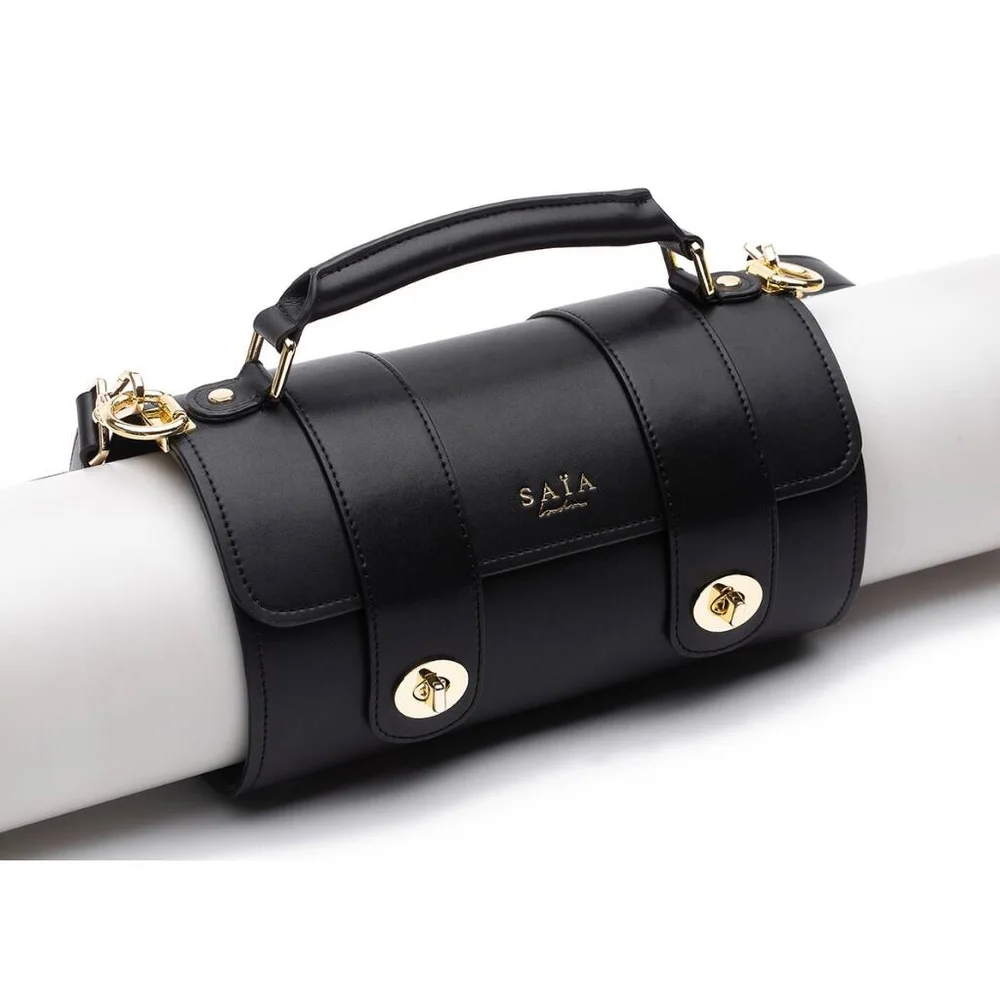 NWT $395 Saia London luxury vegan leather yoga mat bag with strap - Picture 5 of 7